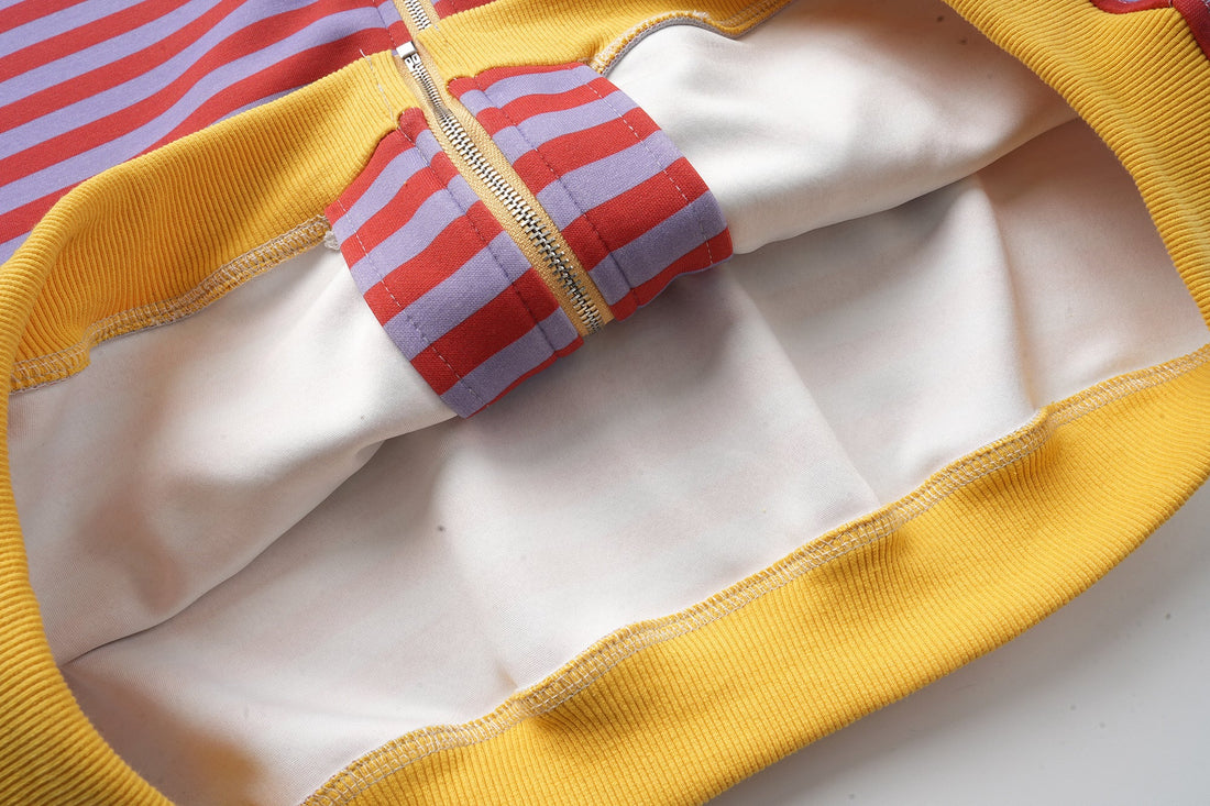 3-6-5.shop Striped Zip-Up Hoodie