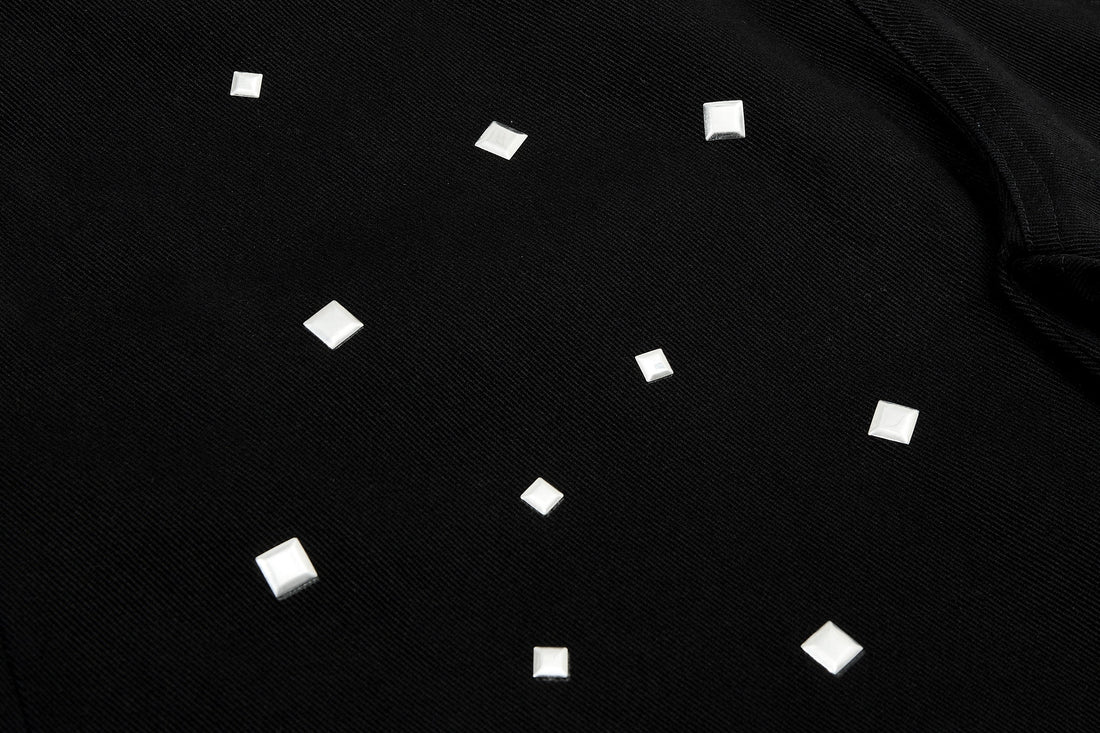 3-6-5.shop Stud Detail Wide-Leg Pants