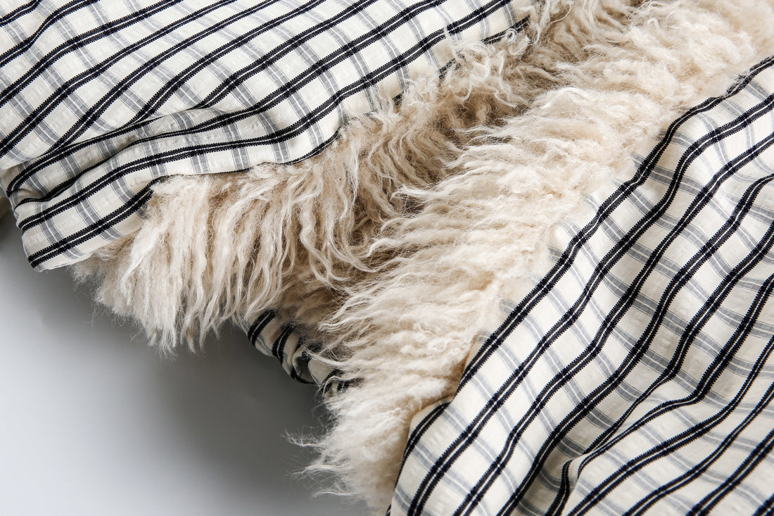 3-6-5.shop Checkered Faux-Fur Lined Jacket