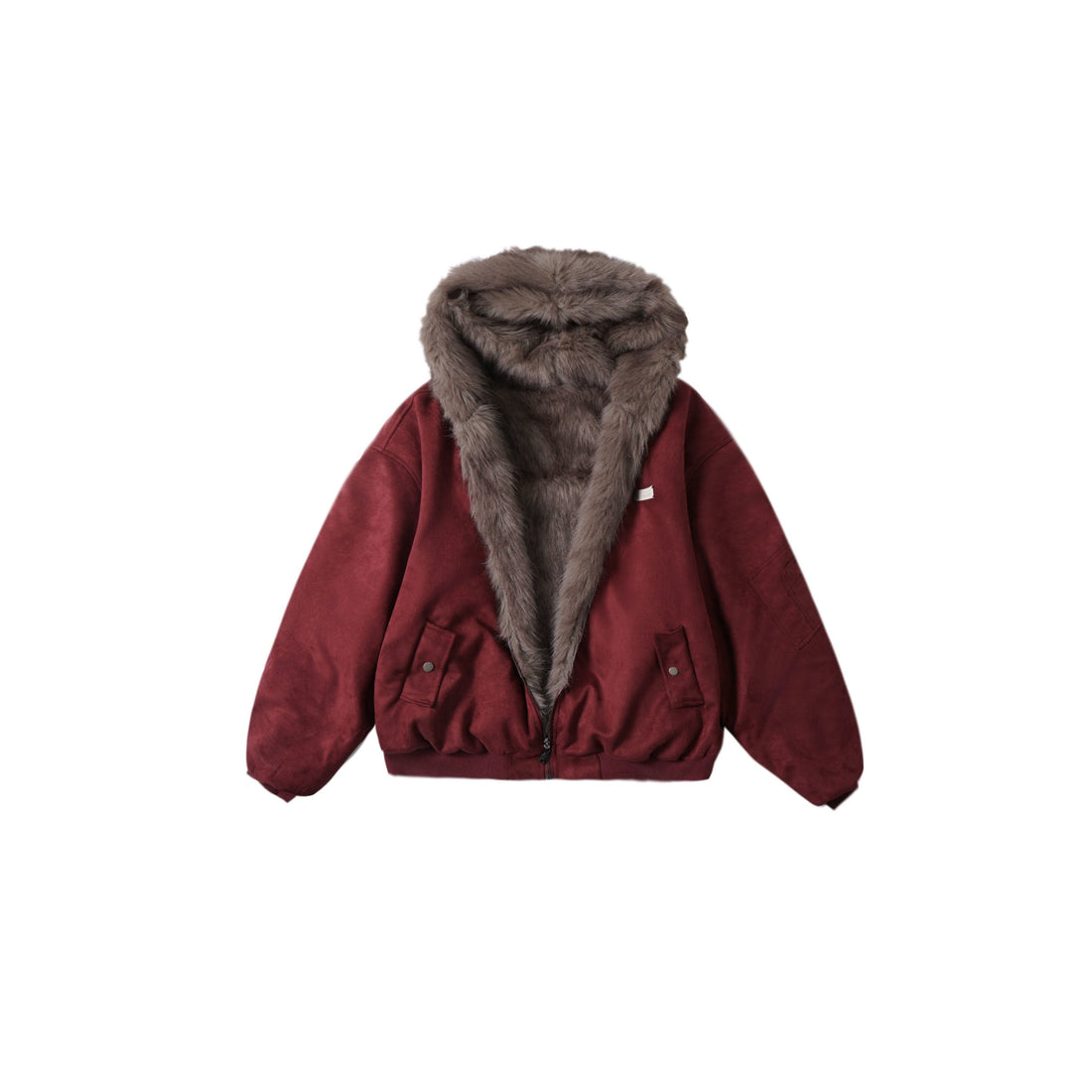 3-6-5.shop Reversible Faux Fur Hooded Jacket