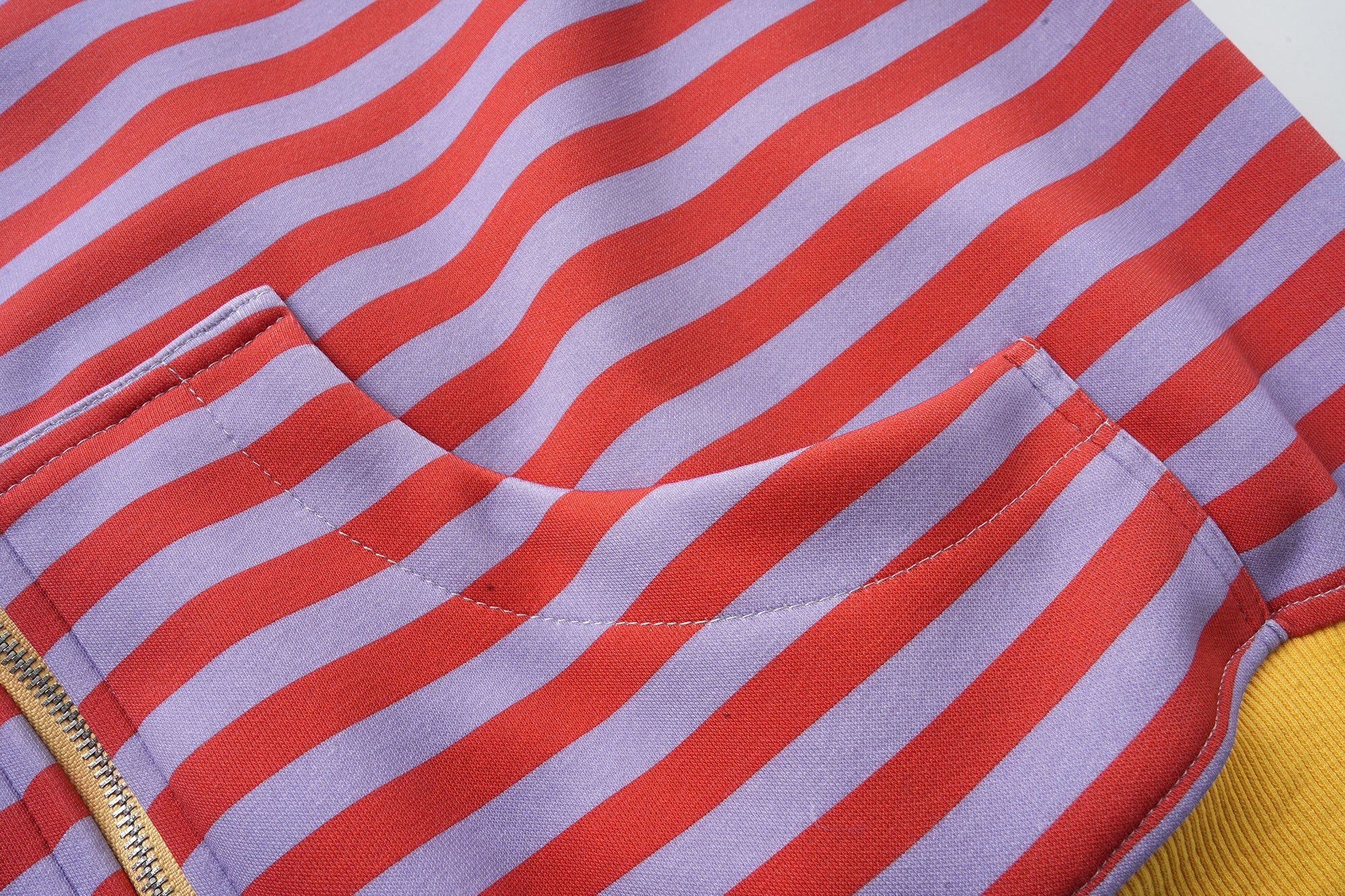3-6-5.shop Striped Zip-Up Hoodie