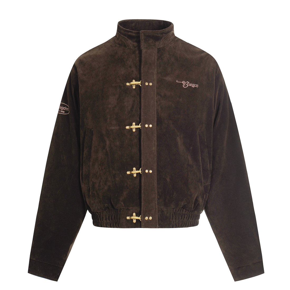 3-6-5.shop Embroidered Suede Metal Clasp Jacket