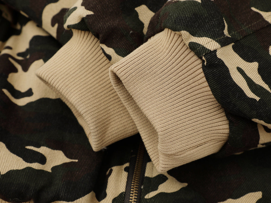 3-6-5.shop Camo Patch Fur Hoodie Jacket