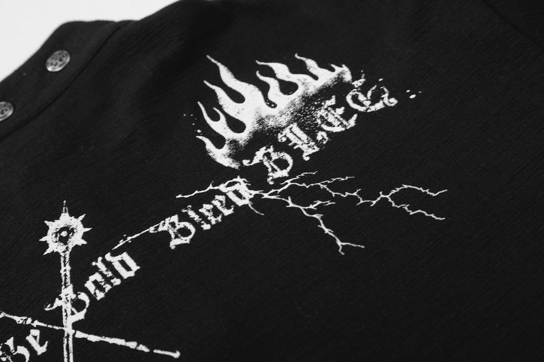 3-6-5.shop Graphic Long Sleeve Henley Shirt