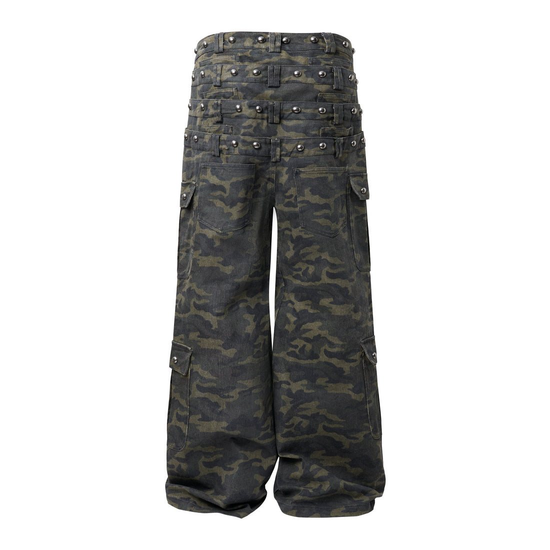 3-6-5.shop Camo Wide-Leg Cargo Pants