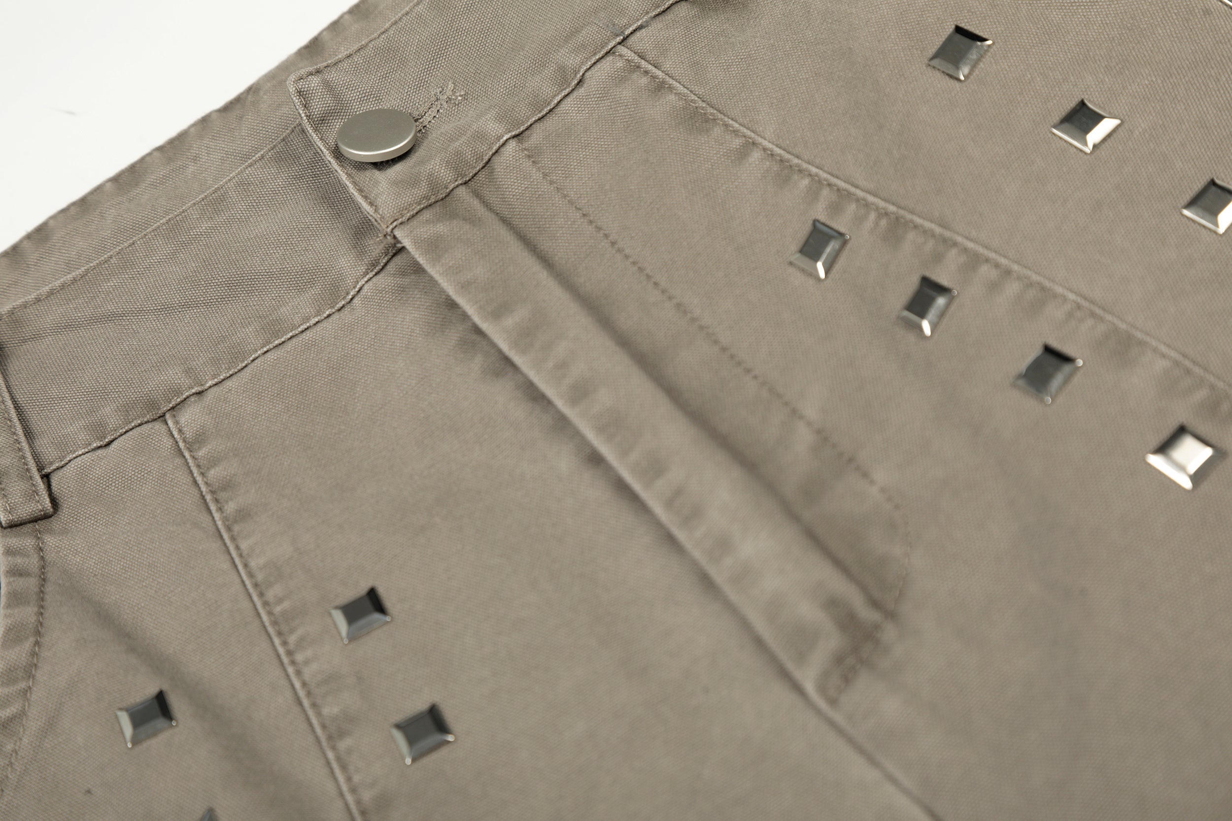 3-6-5.shop Stud Detail Wide-Leg Pants