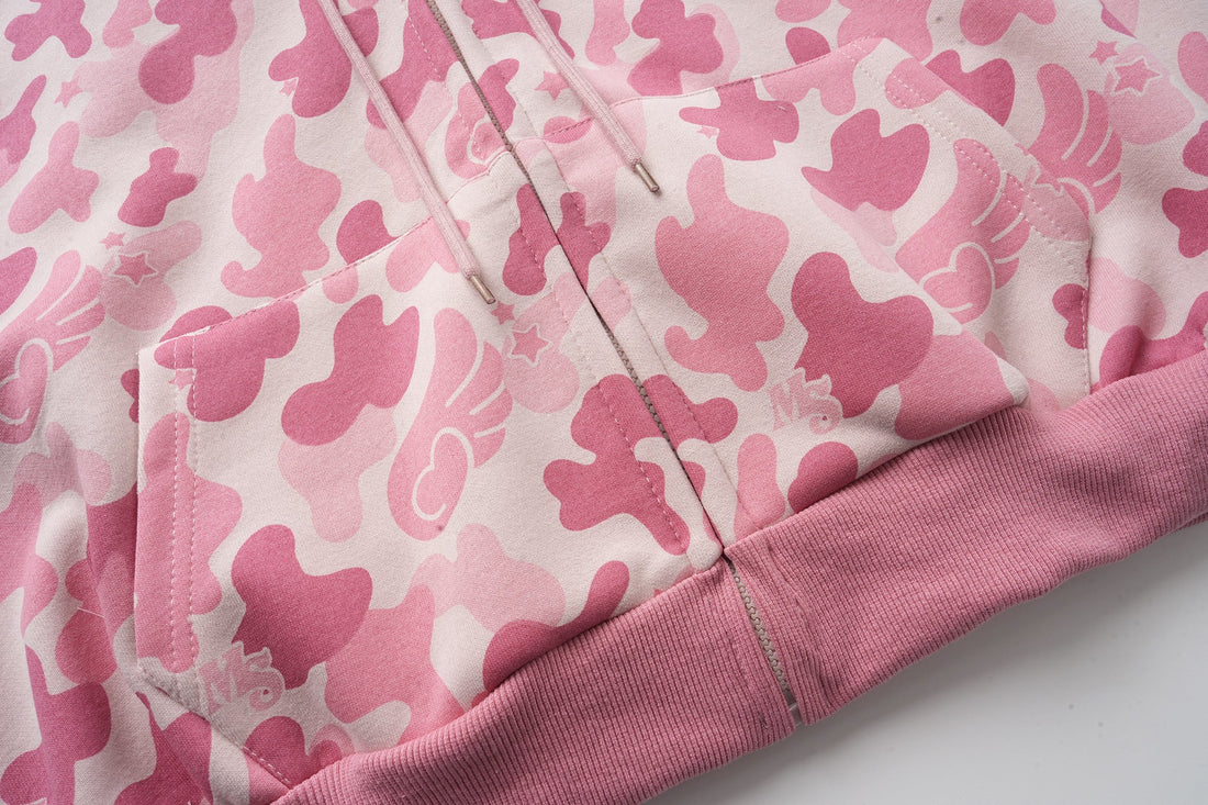3-6-5.shop Camo Graphic Zip-Up Hoodie