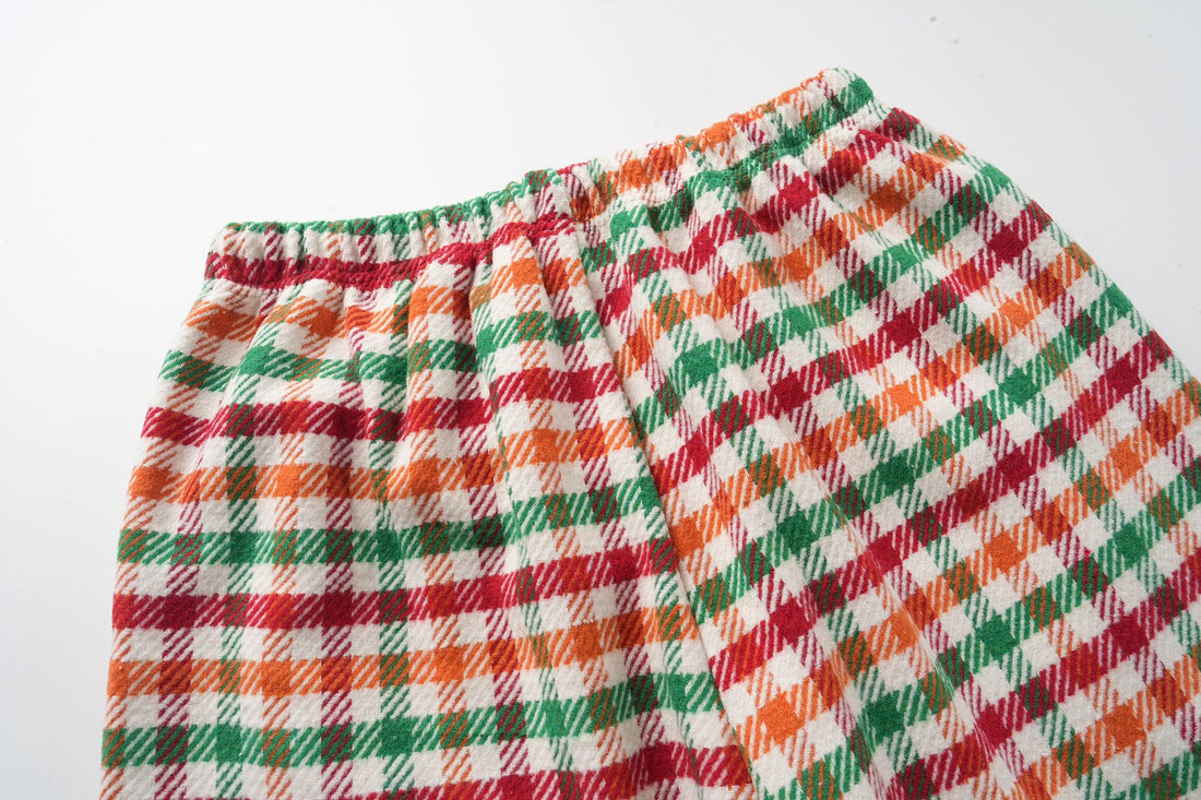 3-6-5.shop Vintage Plaid Wide-Leg Pants