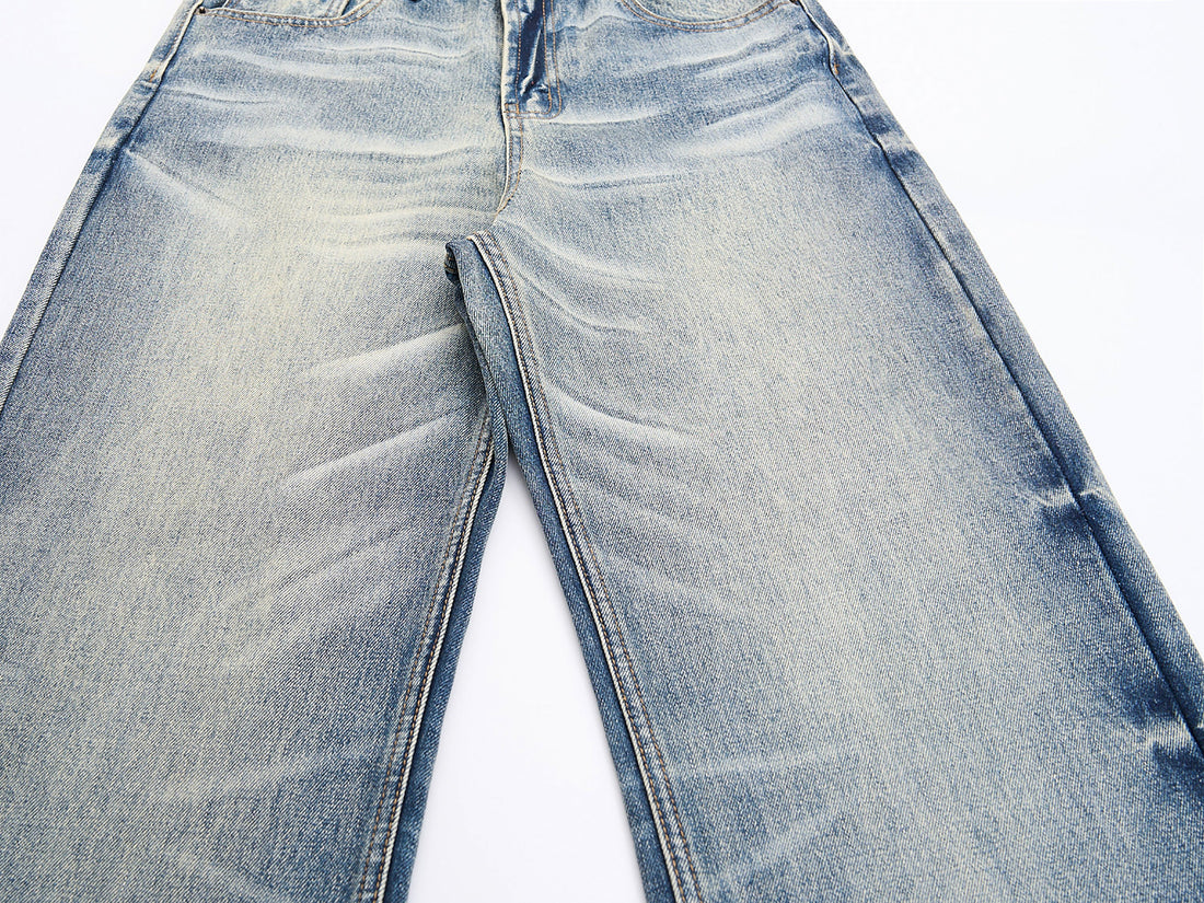 3-6-5.shop Vintage Washed Wide-Leg Jeans