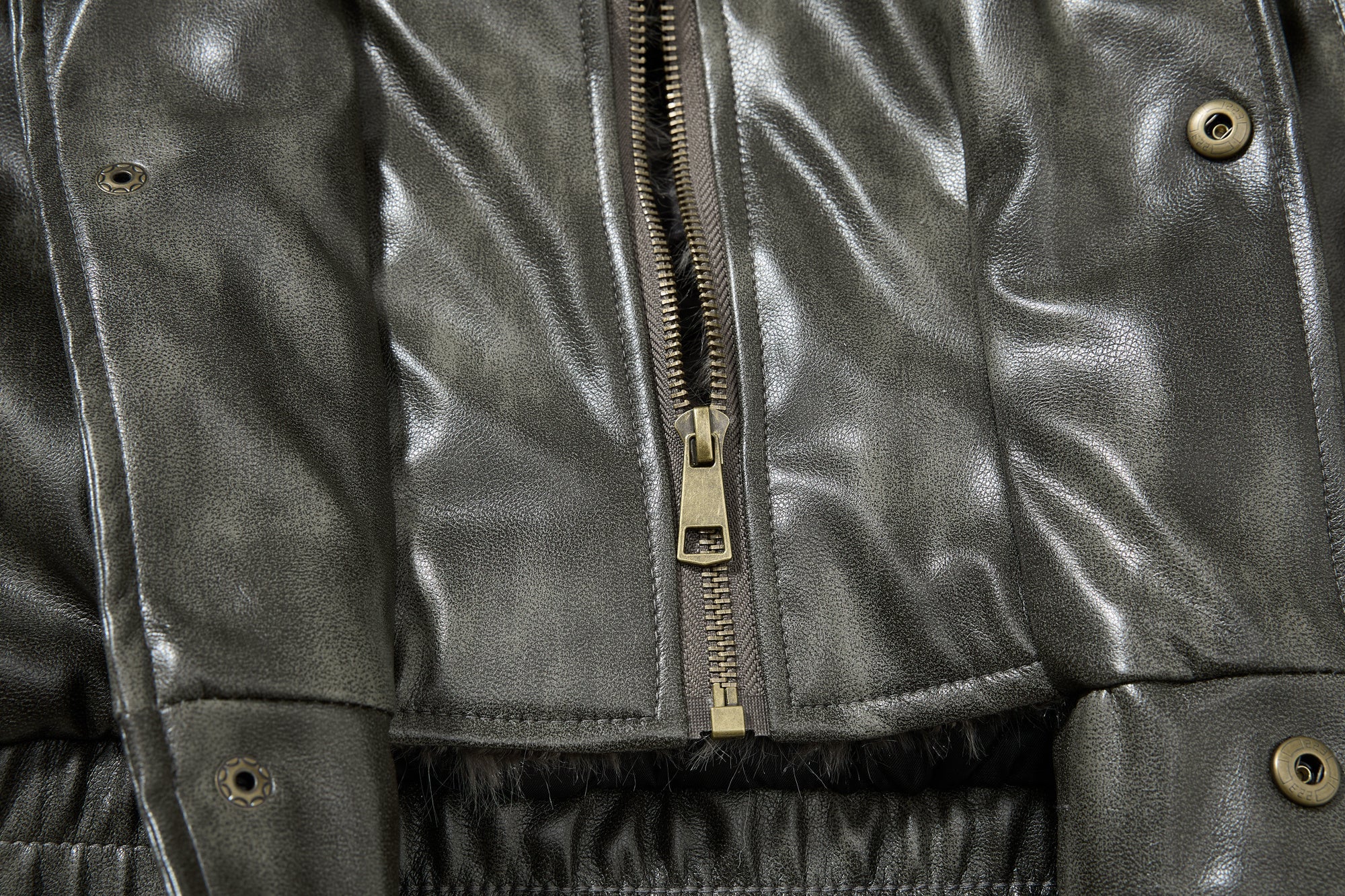 3-6-5.shop Faux Leather Bomber Jacket
