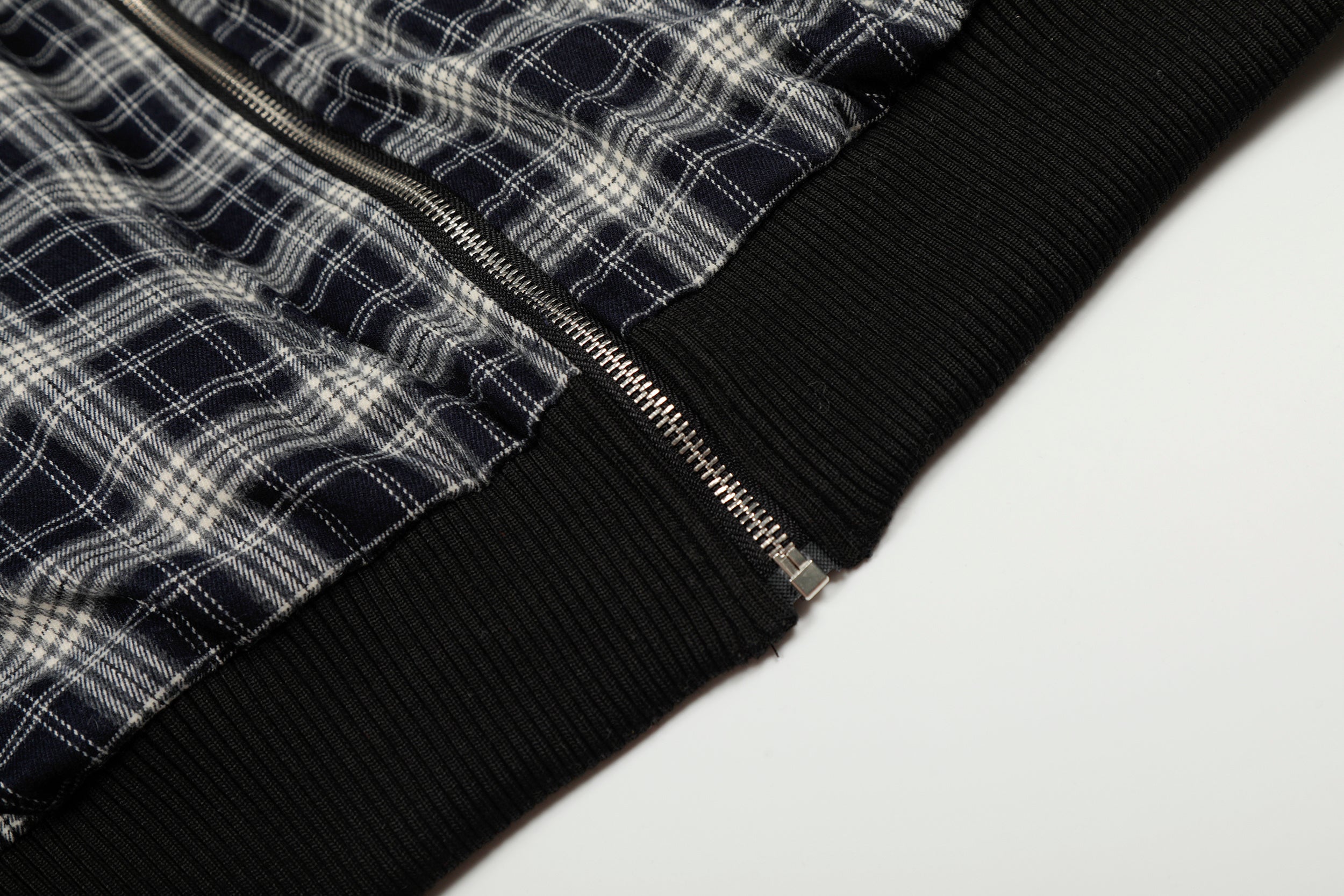 3-6-5.shop Plaid Hybrid Bomber Jacket