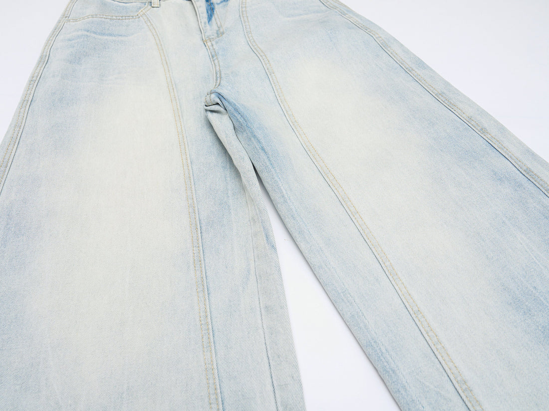3-6-5.shop Vintage Wide-Leg Washed Jeans