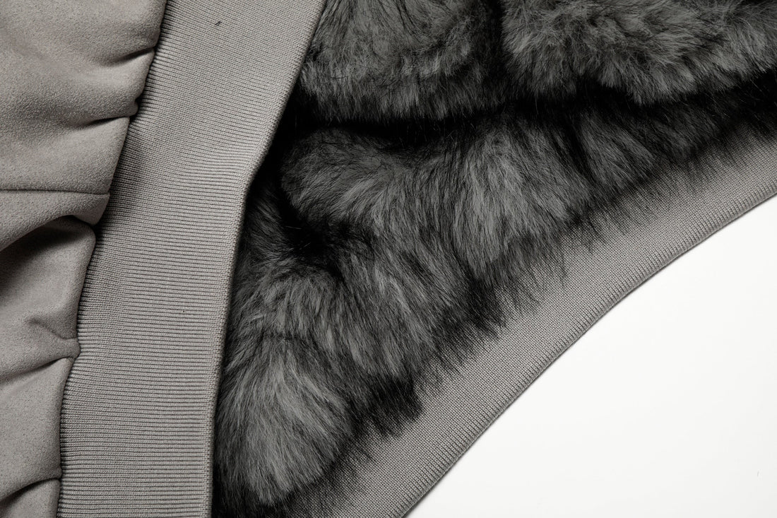 3-6-5.shop Reversible Faux Suede Fur Hooded Jacket