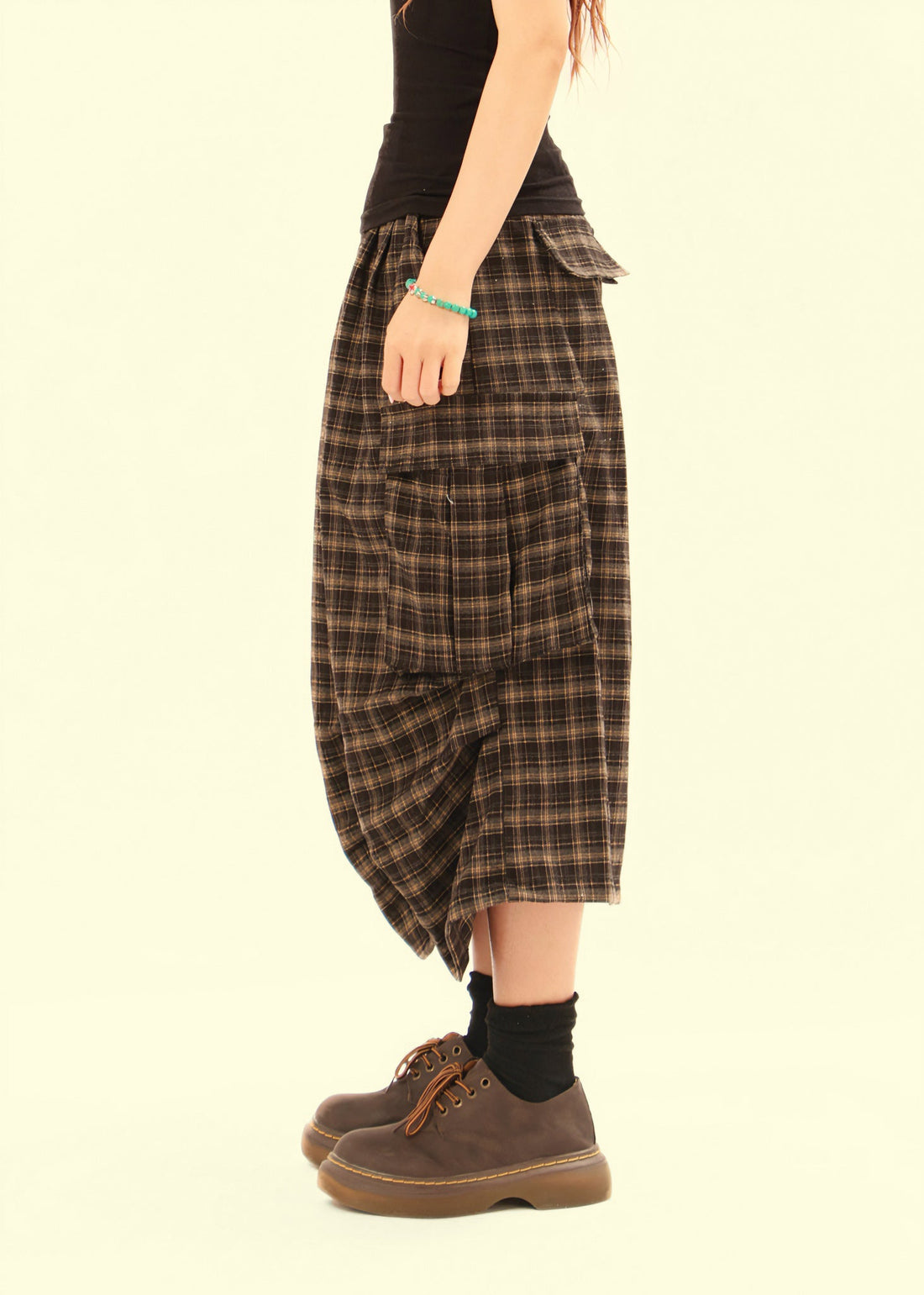 3-6-5.shop Plaid Cargo Shorts