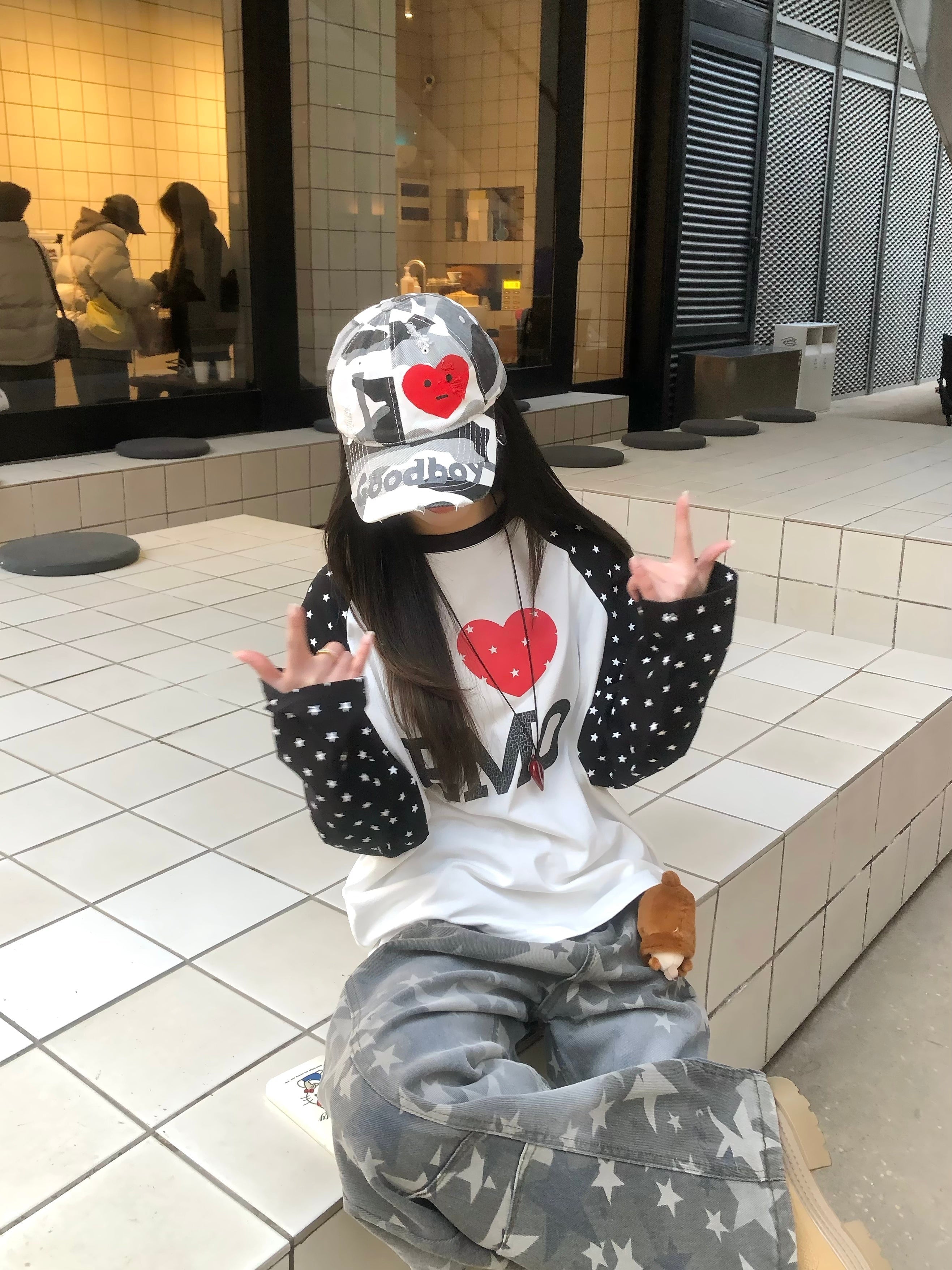 3-6-5.shop “I ♥ EMO” Raglan Long Sleeve Tee