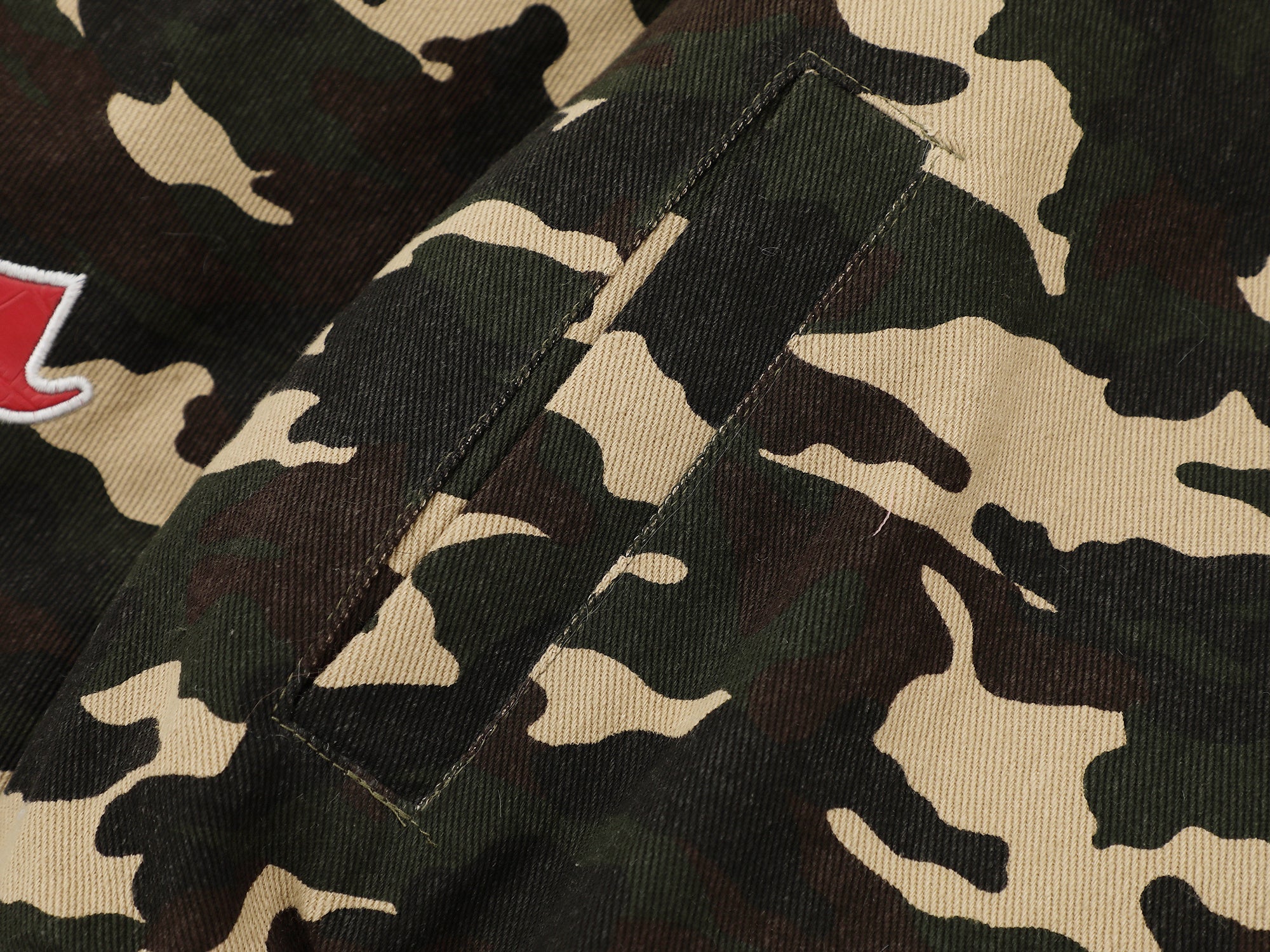 3-6-5.shop Camo Patch Fur Hoodie Jacket