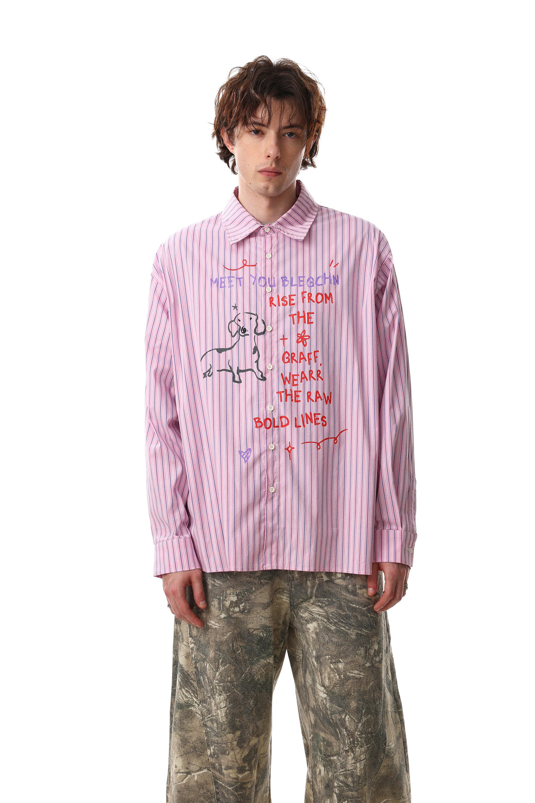 3-6-5.shop Handwritten Stripe Shirt