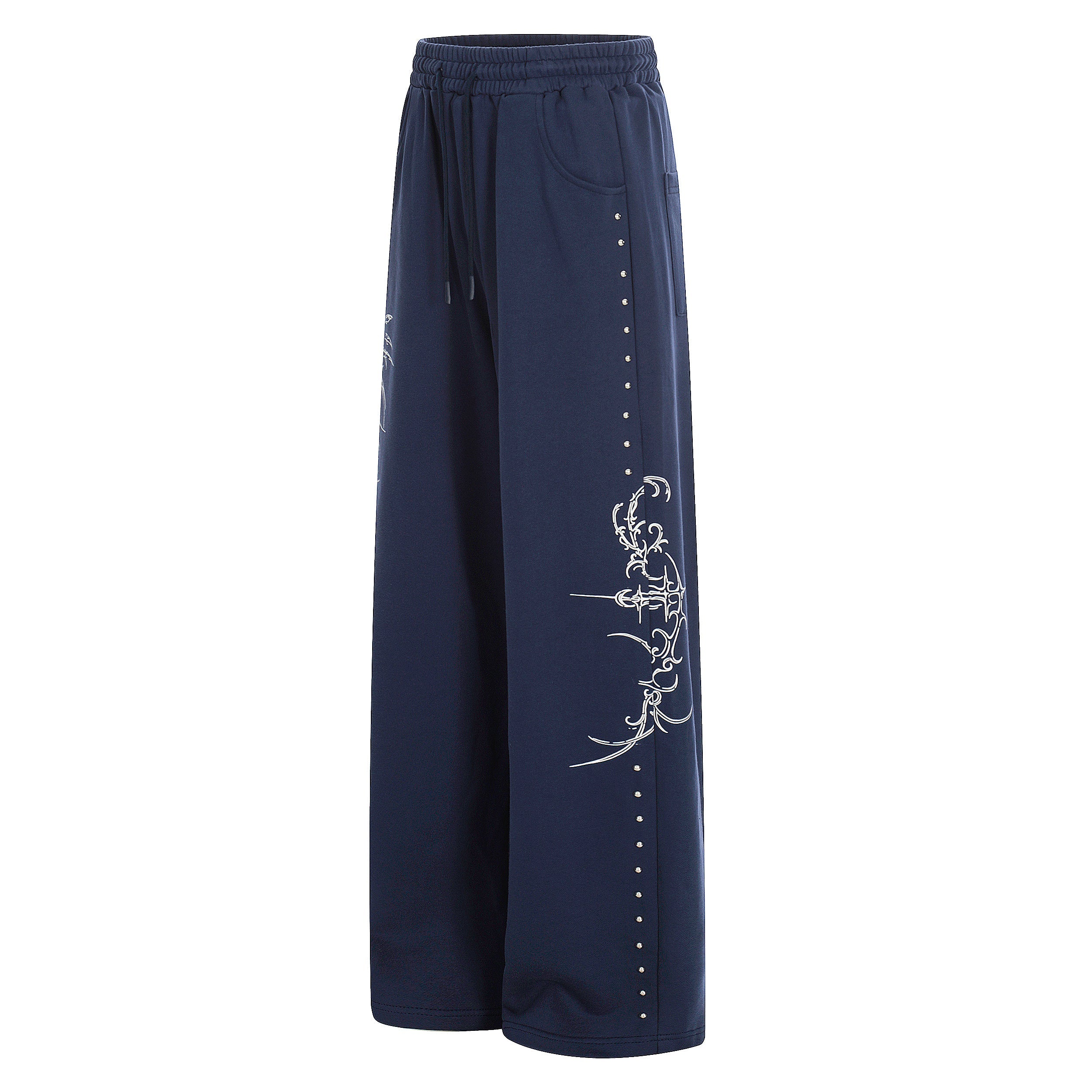 3-6-5.shop Gothic Line Graphic Wide-Leg Sweatpants
