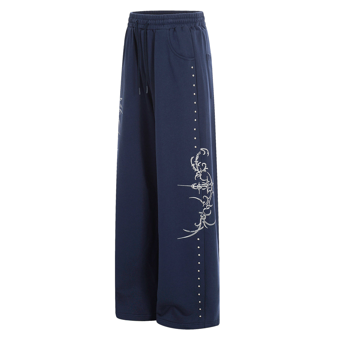 3-6-5.shop Gothic Line Graphic Wide-Leg Sweatpants