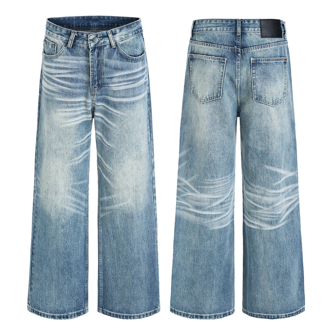3-6-5.shop Washed Wide-Leg Denim Jeans