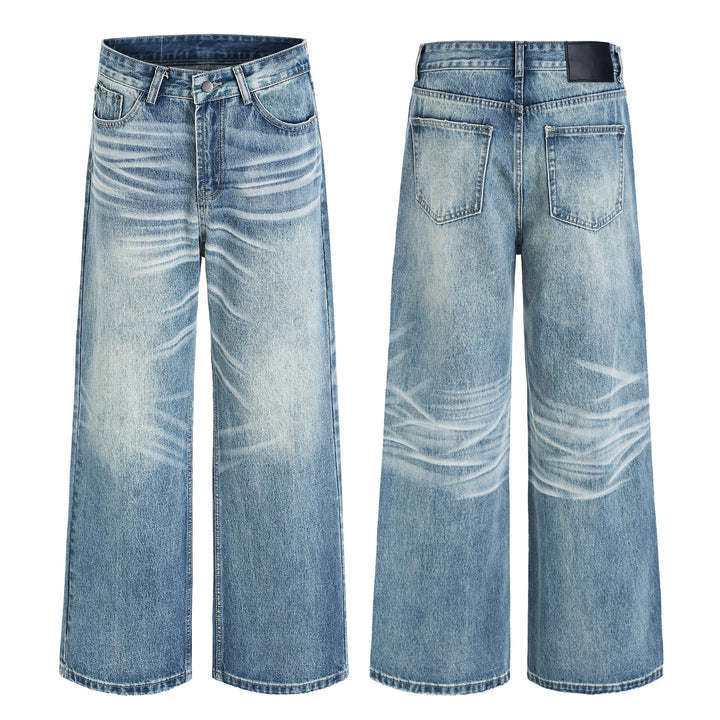 3-6-5.shop Washed Wide-Leg Denim Jeans