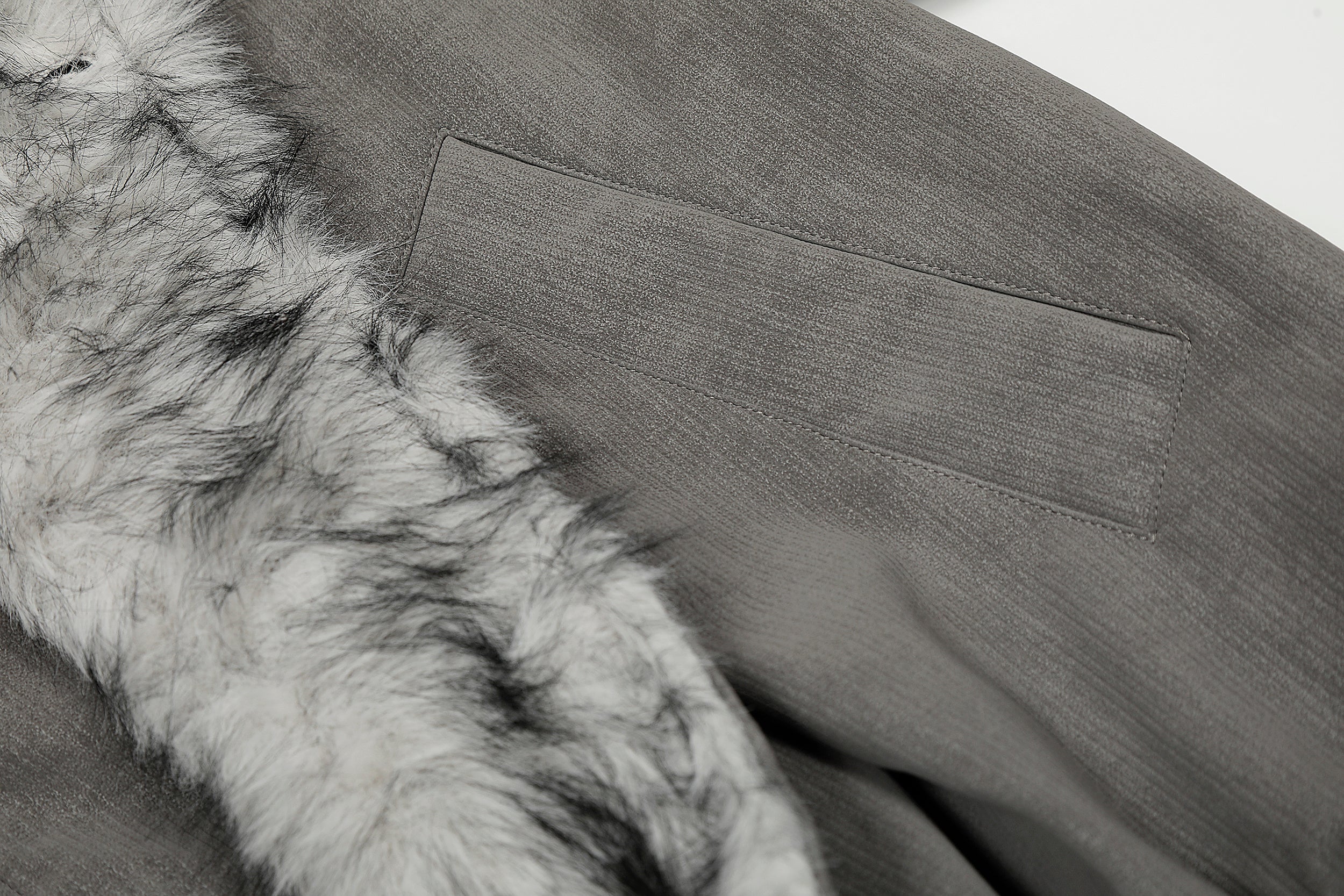 3-6-5.shop Faux Fur Trim High-Neck Bomber Jacket