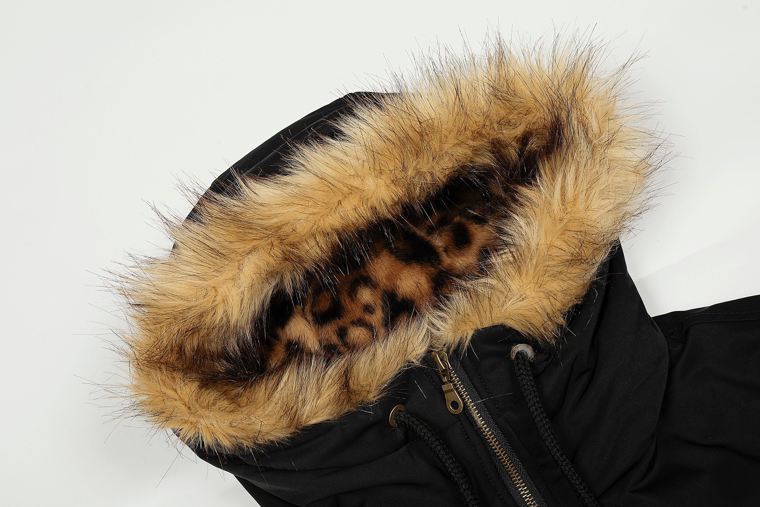 3-6-5.shop Faux-Fur Hooded Bomber Jacket