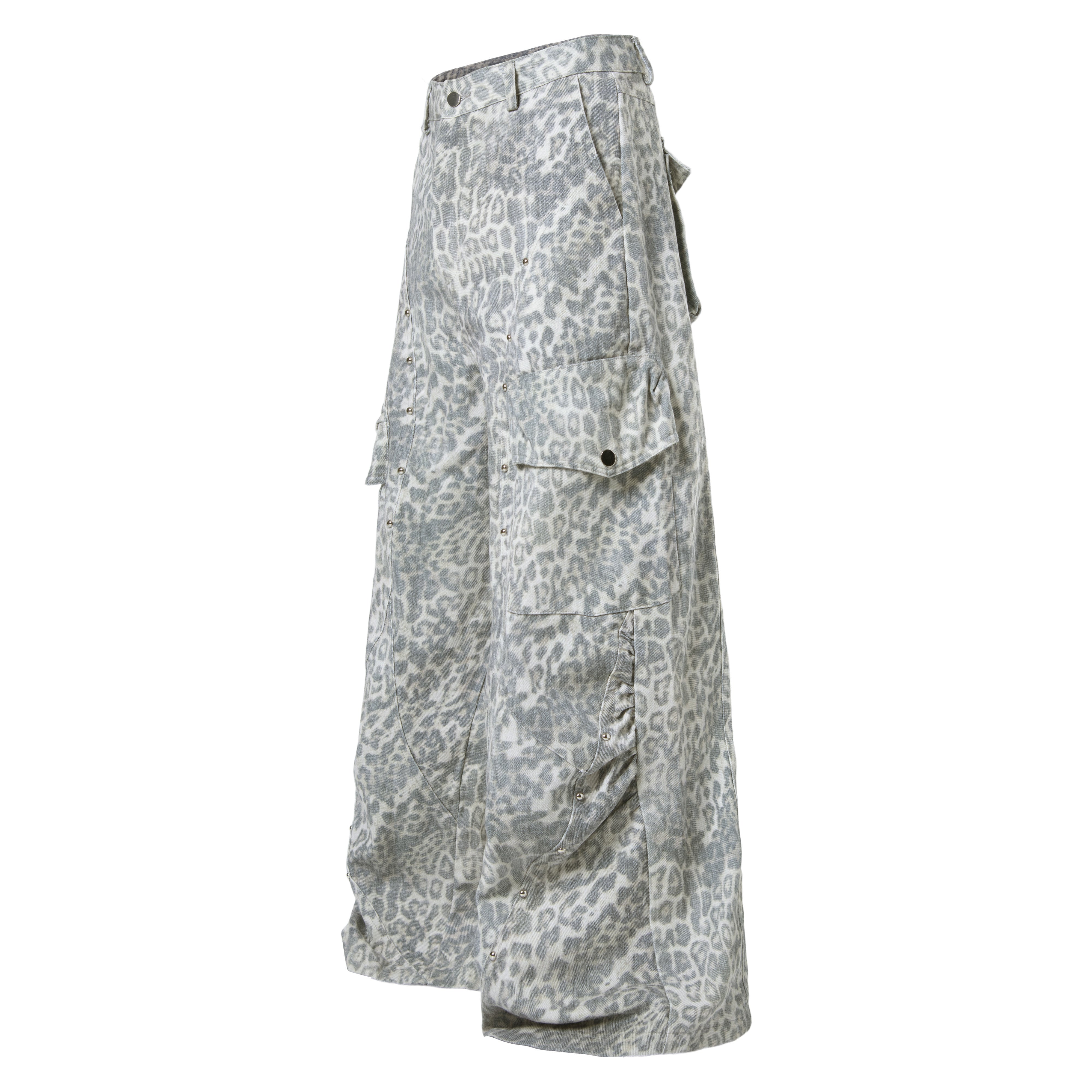 3-6-5.shop Leopard Utility Wide-Leg Pants