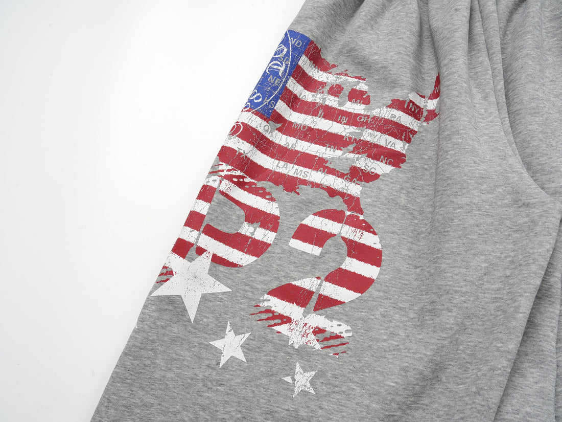 3-6-5.shop Flag Graphic Wide-Leg Sweatpants