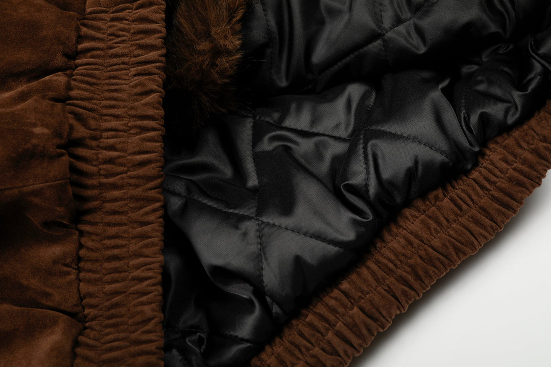 3-6-5.shop Faux Suede Fur-Lined Jacket