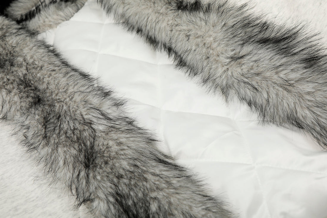 3-6-5.shop Faux Fur Lined Metal Clasp Hoodie Jacket