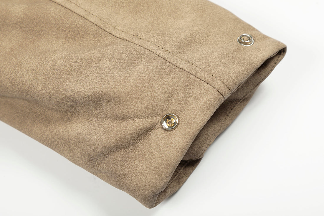 3-6-5.shop Faux Shearling Collar PU Jacket