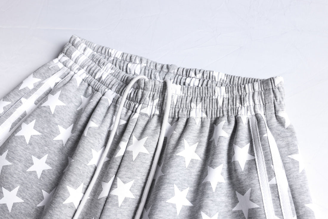 3-6-5.shop Star Print Wide-Leg Sweatpants