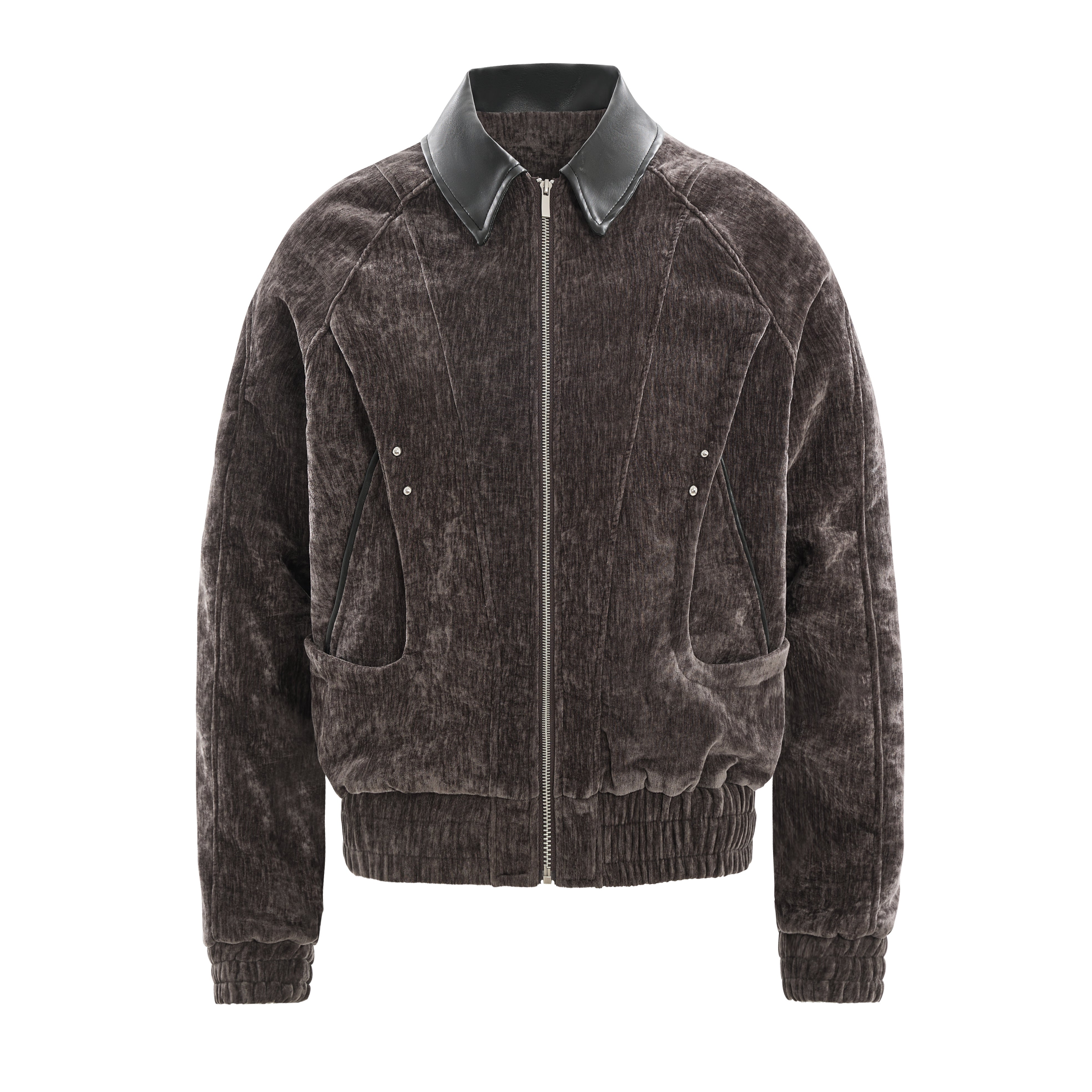 3-6-5.shop Chenille Panel Bomber Jacket