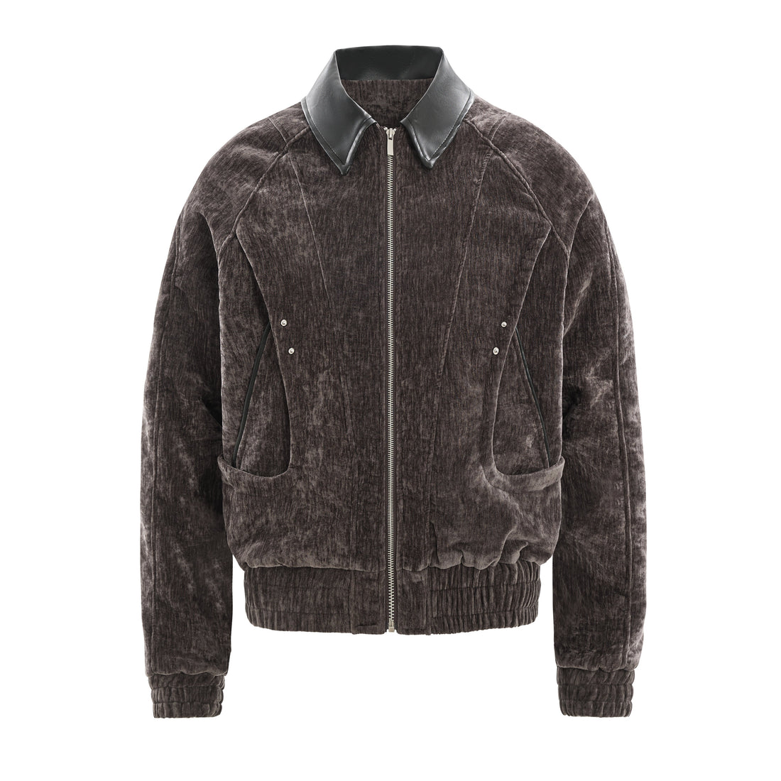 3-6-5.shop Chenille Panel Bomber Jacket
