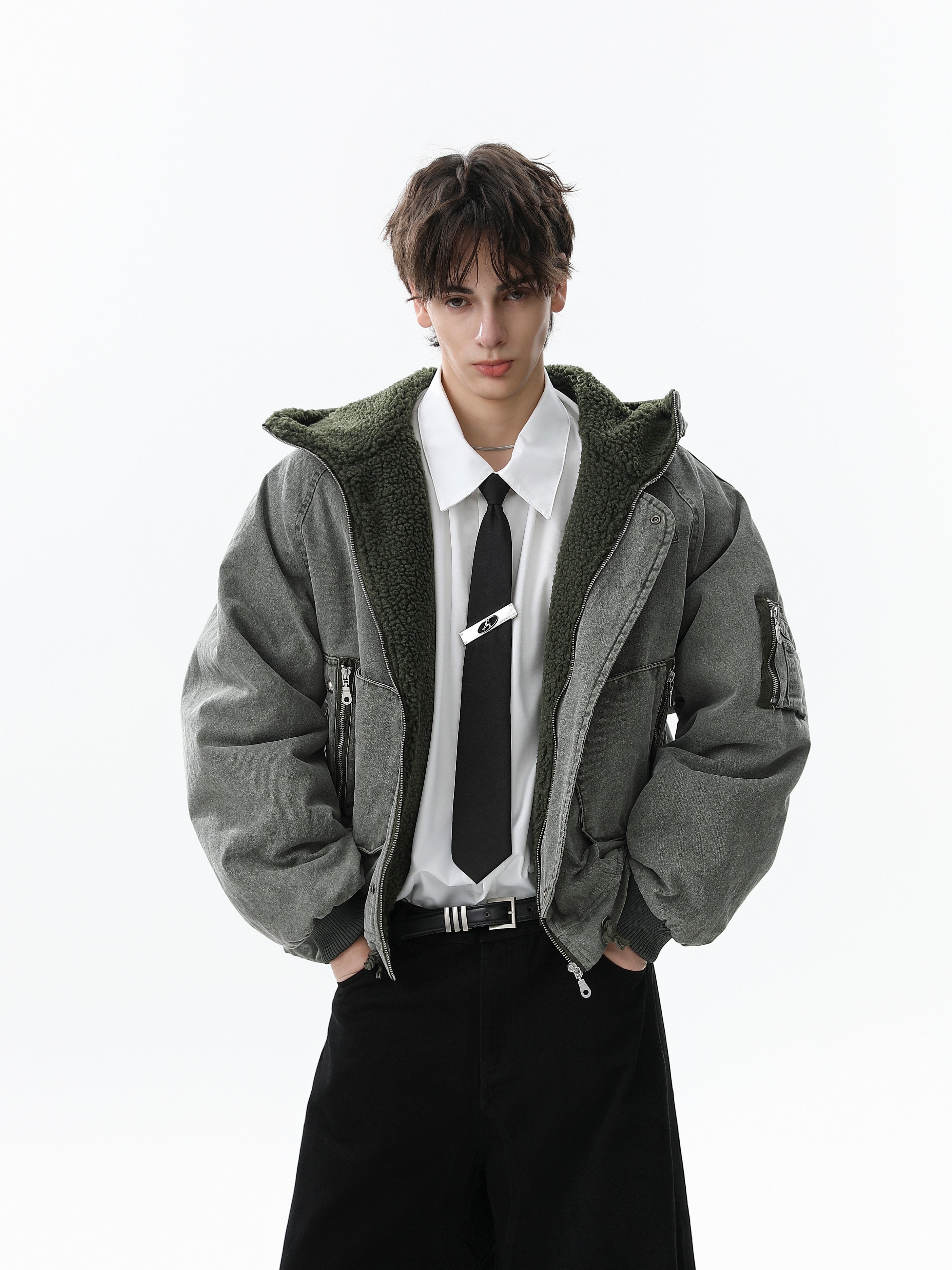 3-6-5.shop Washed Utility Hooded Jacket
