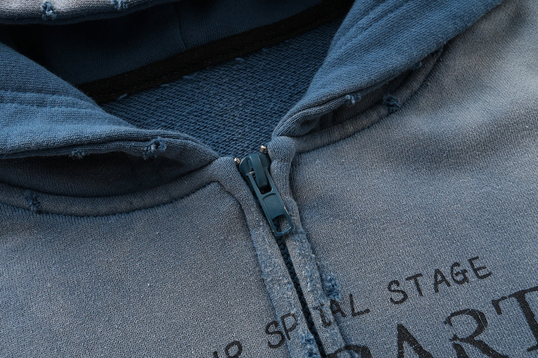 3-6-5.shop Vintage Graphic Zip-Up Hoodie