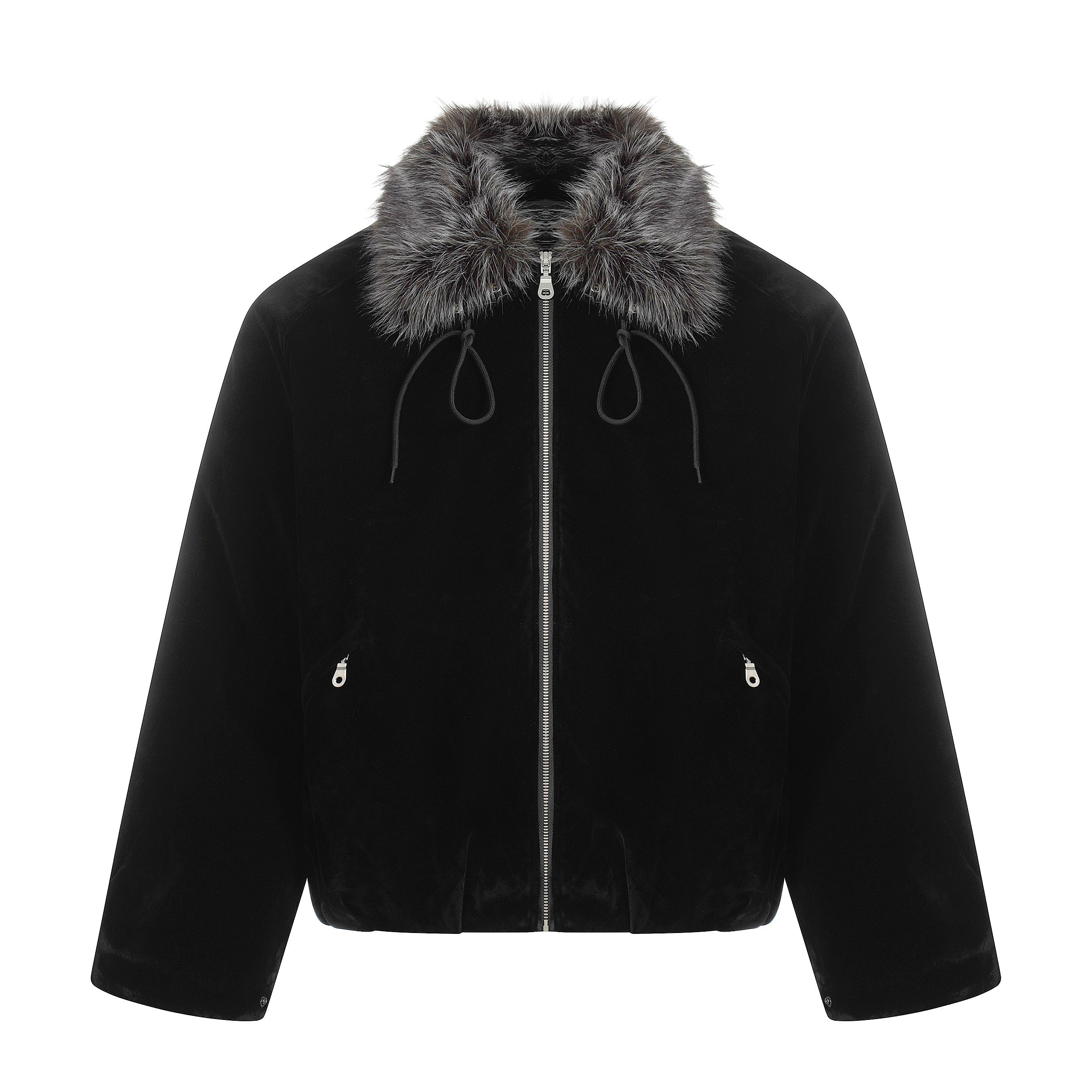 3-6-5.shop Faux Fur Collar Velvet Jacket