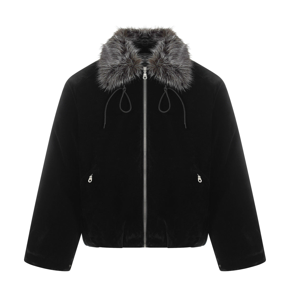 3-6-5.shop Faux Fur Collar Velvet Jacket