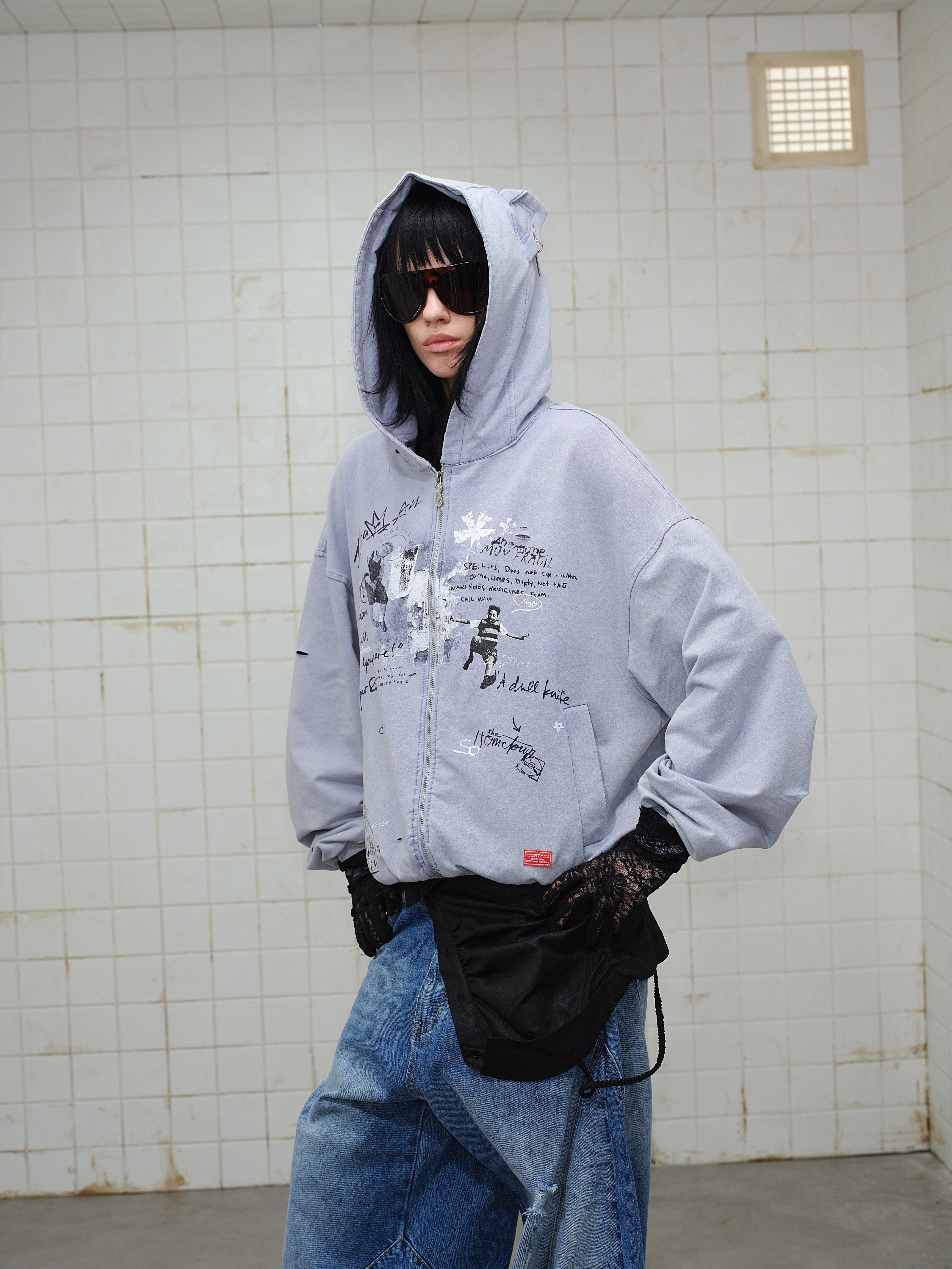 3-6-5.shop Gradient Graphic Zip Hoodie