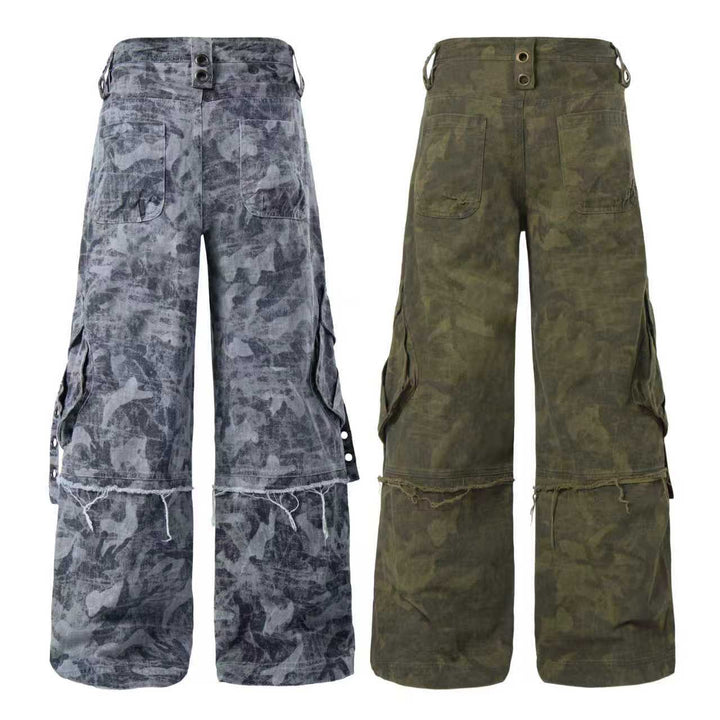 3-6-5.shop Distressed Multi-Pocket Cargo Pants