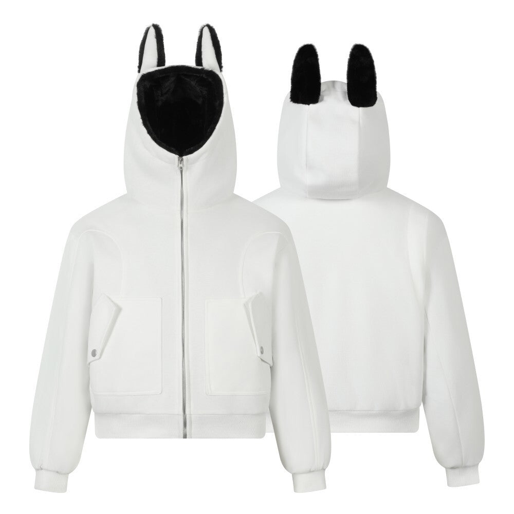 3-6-5.shop Bunny Ear Sherpa Hoodie Jacket
