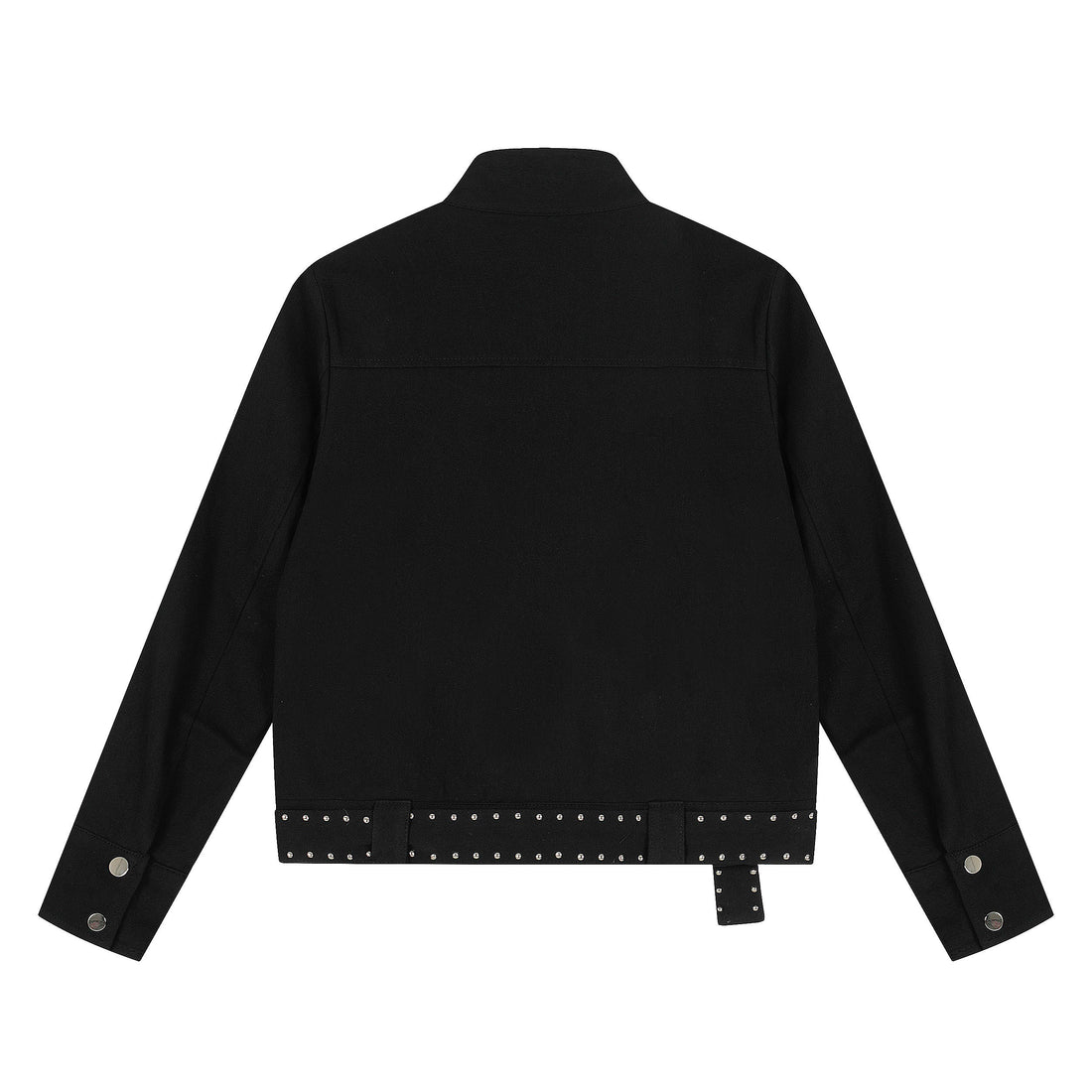 3-6-5.shop Rivet-Belted Cropped Rider Jacket