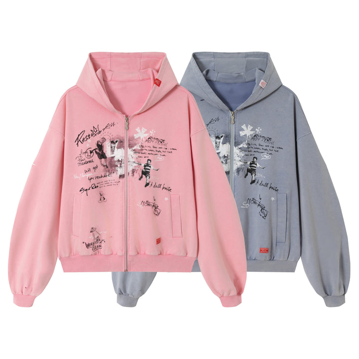 3-6-5.shop Gradient Graphic Zip Hoodie