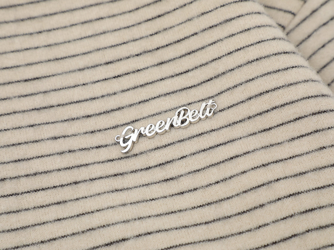 3-6-5.shop Striped Knit Zip Hoodie