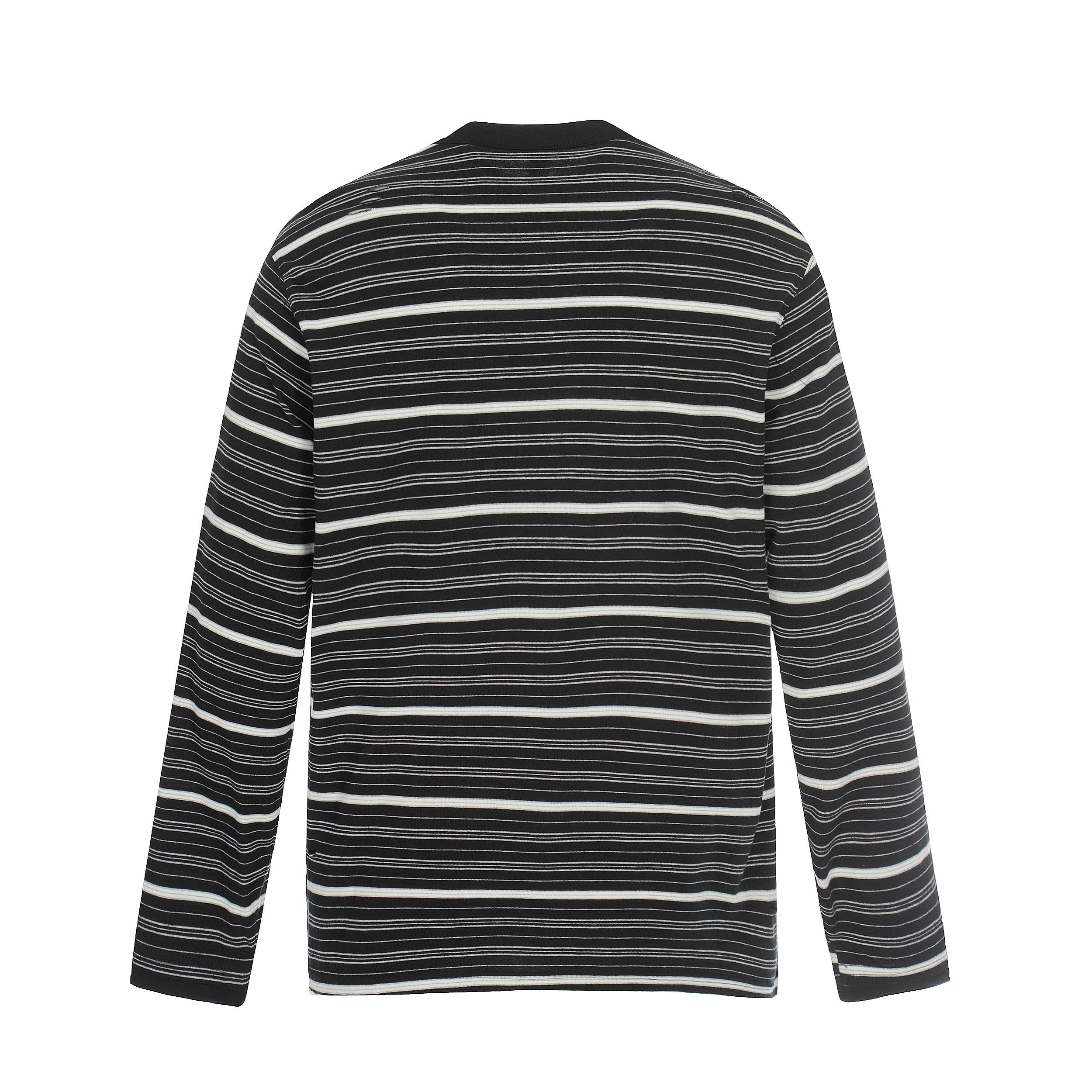 3-6-5.shop Striped Henley Long Sleeve Tee