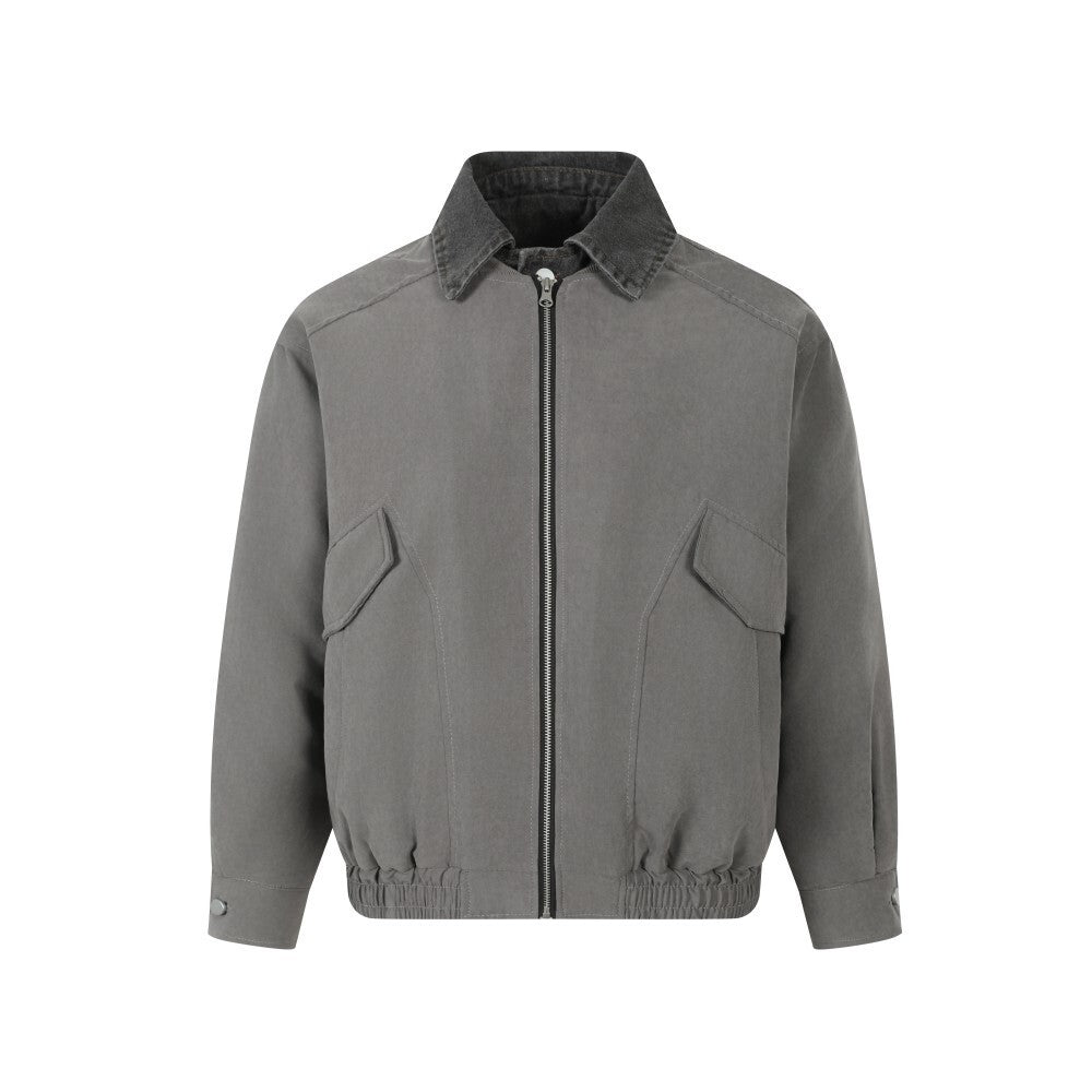 3-6-5.shop Vintage Contrast-Collar Cotton Jacket