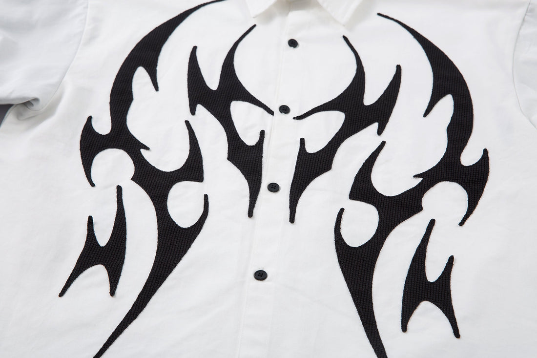 3-6-5.shop Tribal Flame Layered Shirt