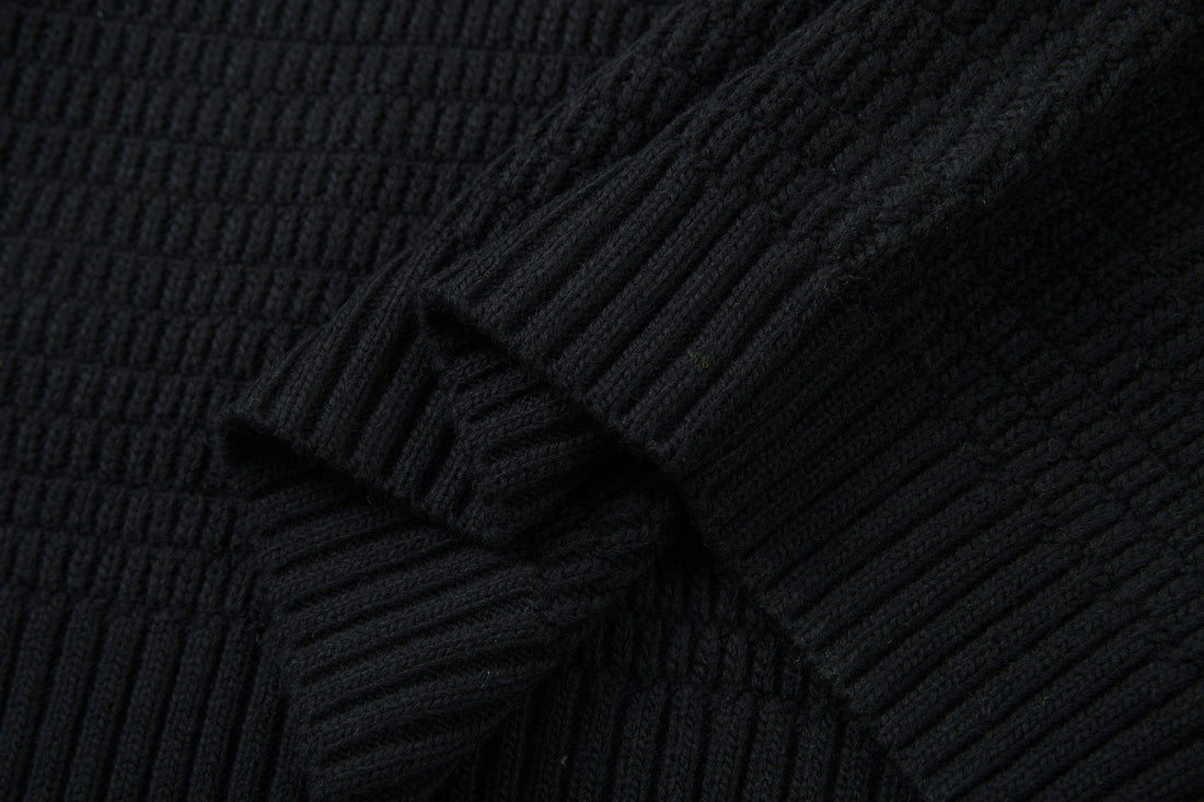 3-6-5.shop Striped Knit Polo Sweater