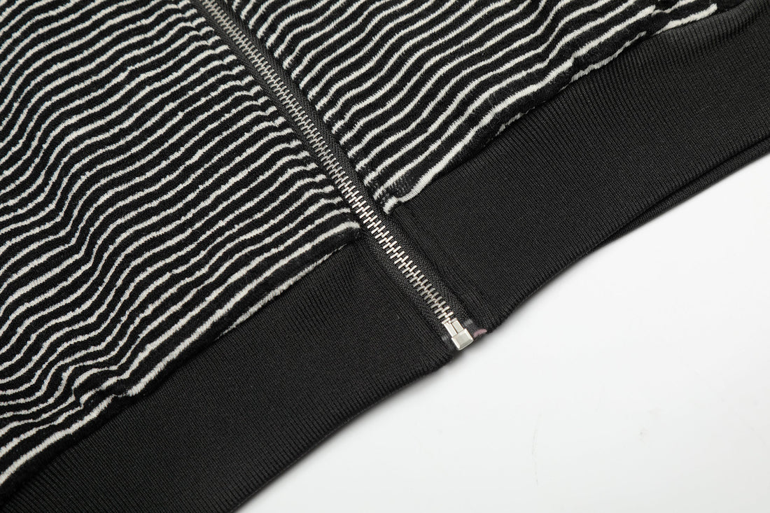 3-6-5.shop Striped Zip Hoodie